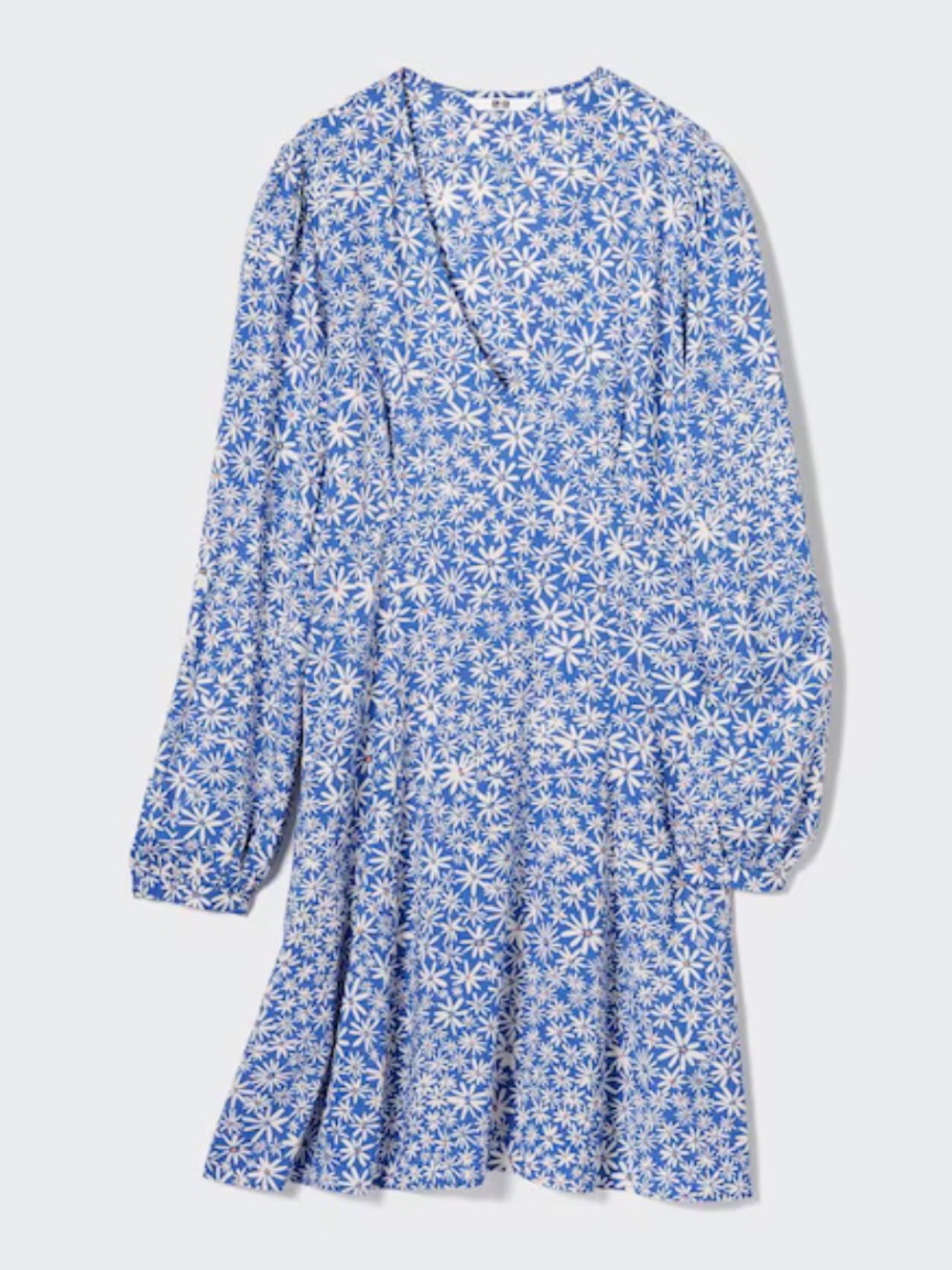 Uniqlo Blue and White Daisy Print Mini Dress